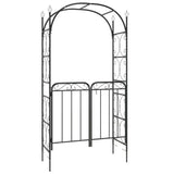 Arc de jardin vidaxl avec port 108x45x235 cm en acier noir - afbeelding 2