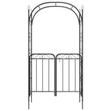 Arc de jardin vidaxl avec port 108x45x235 cm en acier noir - afbeelding 3