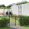 Arc de jardin vidaxl avec port 108x45x235 cm en acier noir