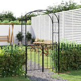 Arc de jardin vidaxl avec port 108x45x235 cm en acier noir - afbeelding 1