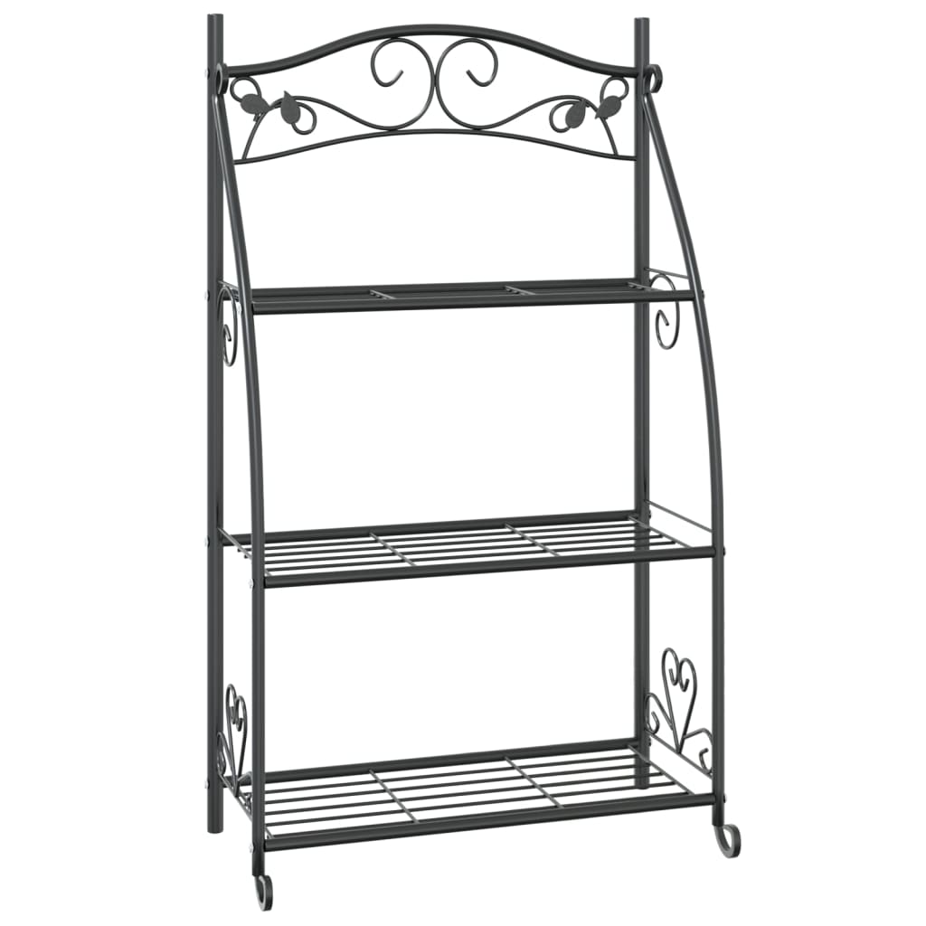 Rack de fleurs vidaxl 56x30x96 cm en acier noir