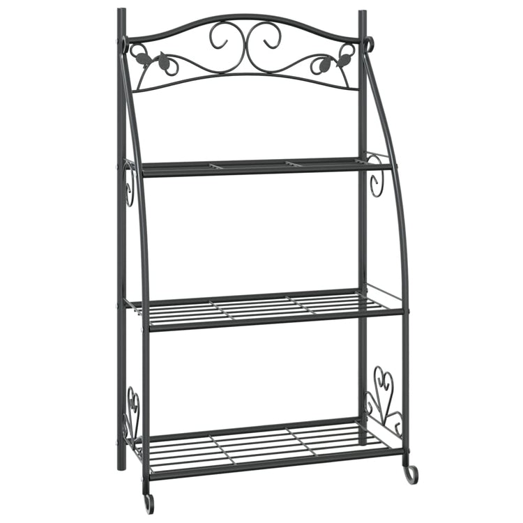 Rack de fleurs vidaxl 56x30x96 cm en acier noir
