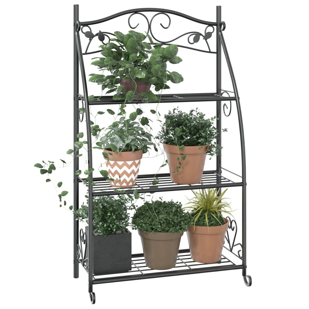 Rack de fleurs vidaxl 56x30x96 cm en acier noir