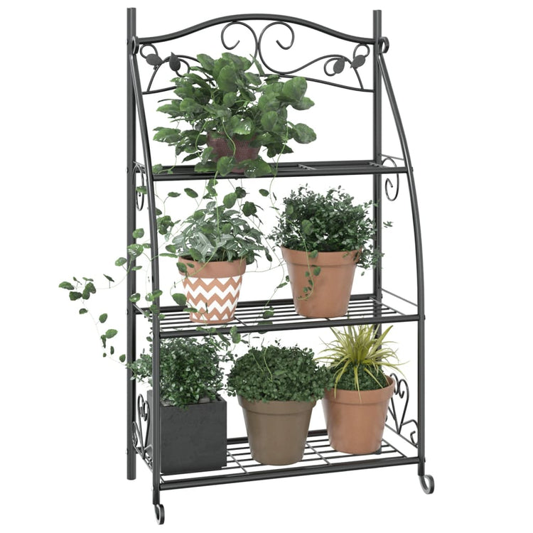 Rack de fleurs vidaxl 56x30x96 cm en acier noir