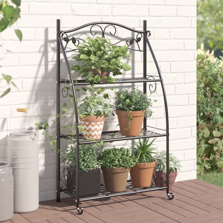 Rack de fleurs vidaxl 56x30x96 cm en acier noir