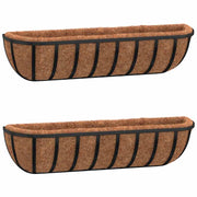 Bays muraux Vidaxl 2 ST avec fibre de coco 61x19x16 cm en acier noir - afbeelding 2