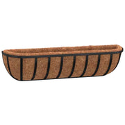 Bays muraux Vidaxl 2 ST avec fibre de coco 61x19x16 cm en acier noir - afbeelding 3