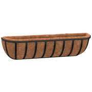 Bays muraux Vidaxl 2 ST avec fibre de coco 76x21x16 cm en acier noir - afbeelding 3