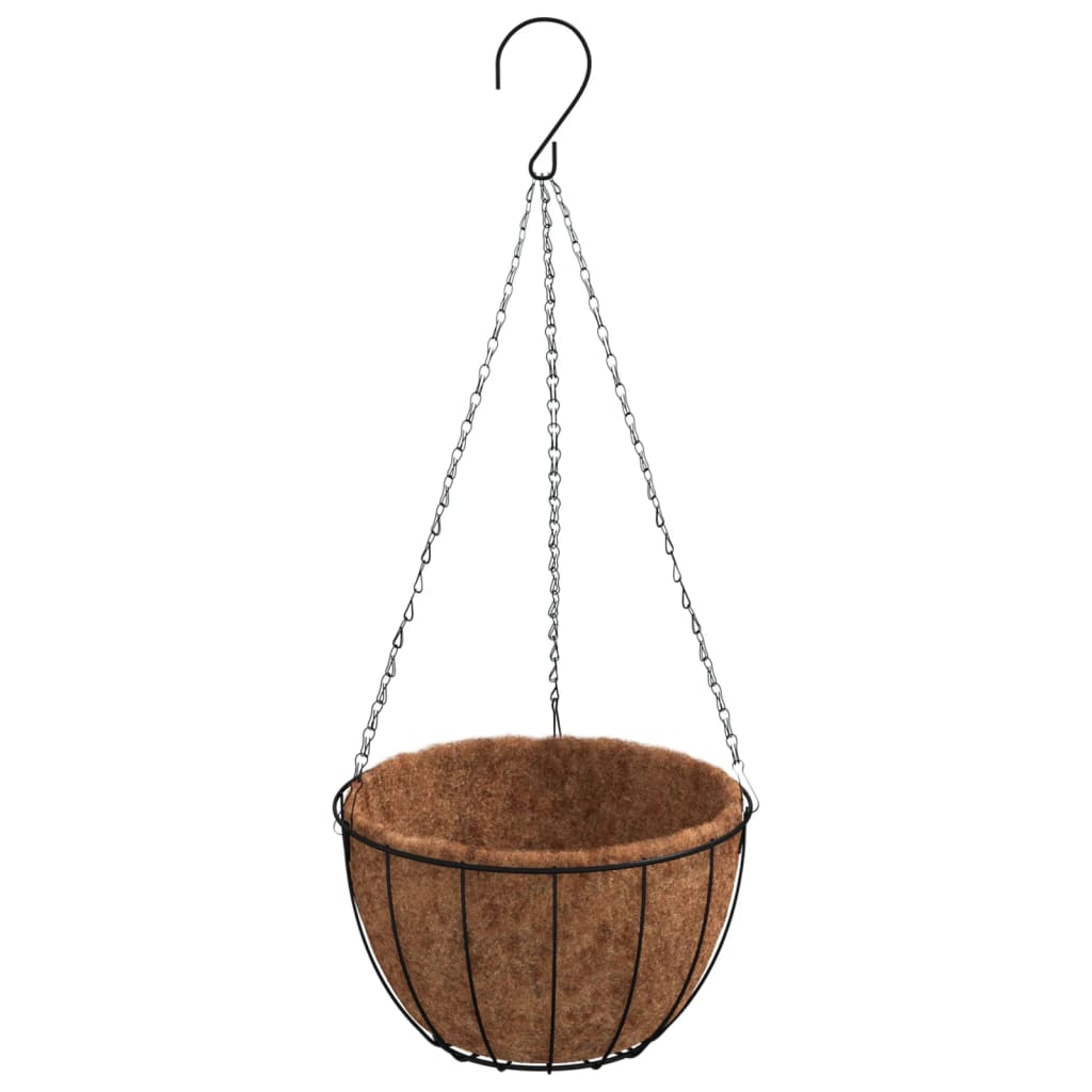 Jardinières vidaxl suspendues 4 ST avec acier de noix de coco Ø 40x63 cm noir