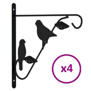 Vidaxl Hanging Mand Brackets 4 St Steel Black - afbeelding 2