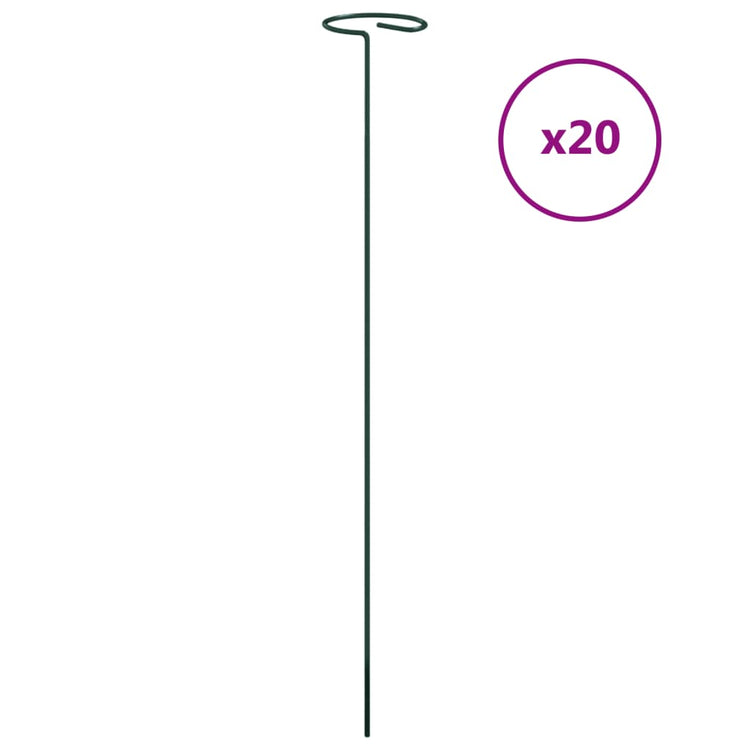 Vidaxl Plant Stakes 20 st 40 cm en acier vert foncé