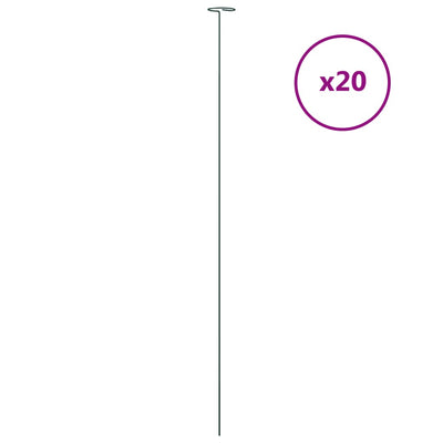 Vidaxl Plant Stakes 20 st 91 cm en acier vert foncé