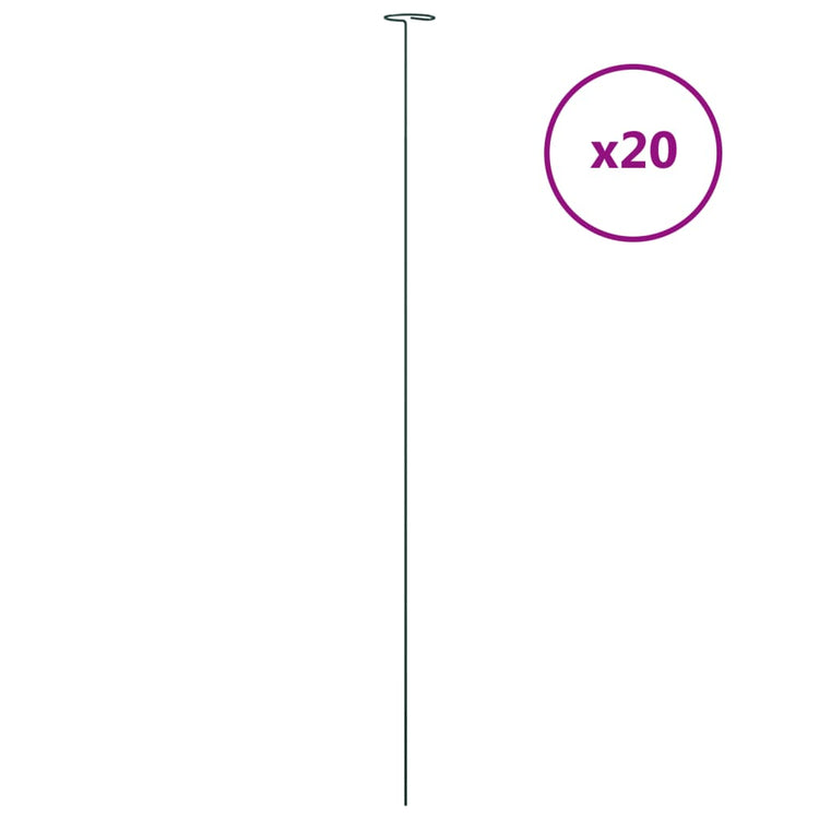 Vidaxl Plant Stakes 20 st 91 cm en acier vert foncé