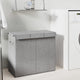 Panier à linge Vidaxl pliable 64.5x34.5x59 cm en lin gris