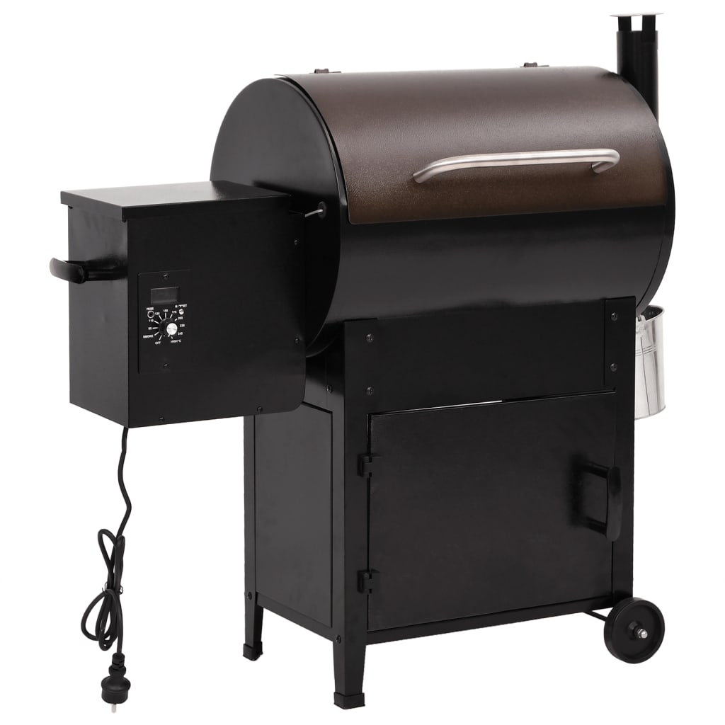 Vidaxl PelletbarBecue avec cheminée 104 cm de fer noir