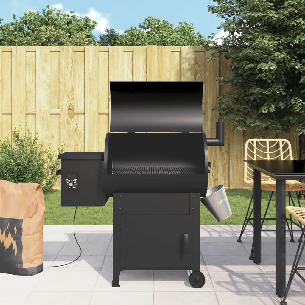 Vidaxl PelletbarBecue avec cheminée 104 cm de fer noir