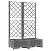 Planteur Vidaxl avec slat 80x40x121.5 cm Gris clair en polypropène
