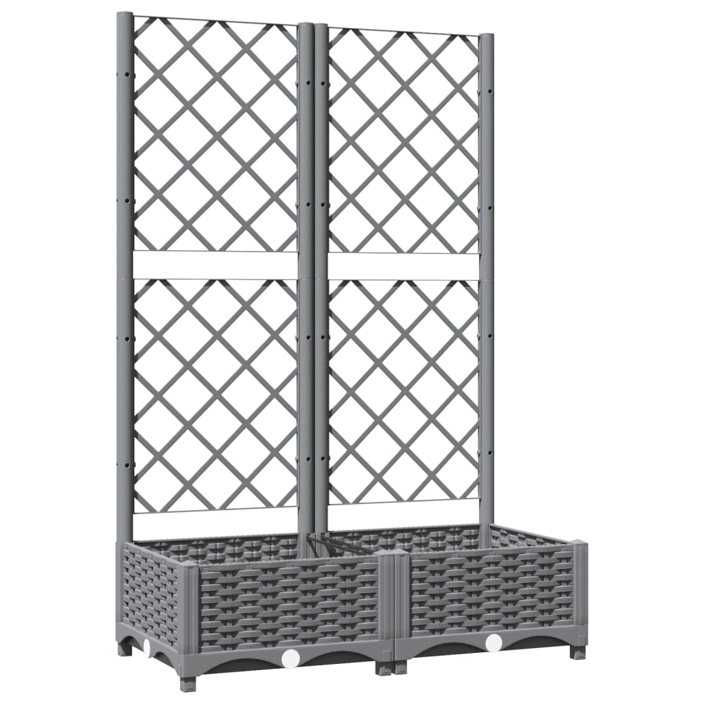 Planteur Vidaxl avec slat 80x40x121.5 cm Gris clair en polypropène