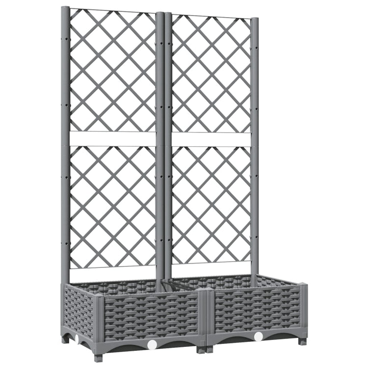 Planteur Vidaxl avec slat 80x40x121.5 cm Gris clair en polypropène