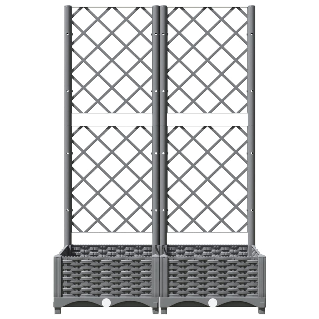 Planteur Vidaxl avec slat 80x40x121.5 cm Gris clair en polypropène