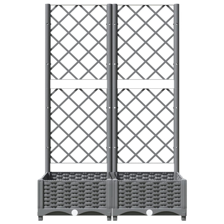 Planteur Vidaxl avec slat 80x40x121.5 cm Gris clair en polypropène
