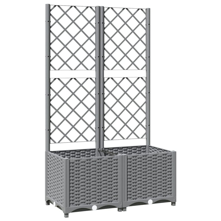 Jardinière Vidaxl avec latwerk 80x40x136 cm en polypropène gris clair
