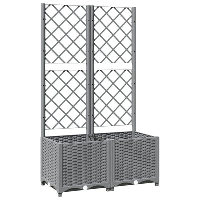 Jardinière Vidaxl avec latwerk 80x40x136 cm en polypropène gris clair