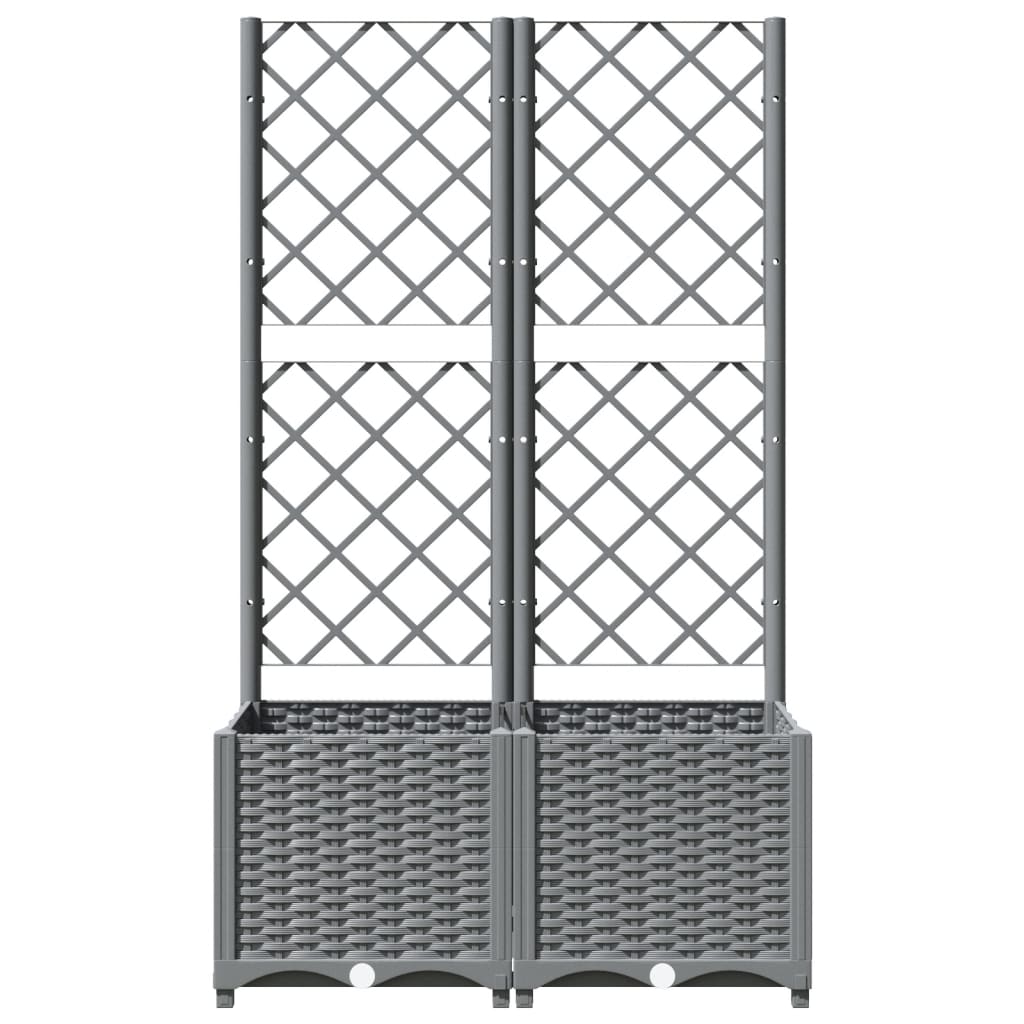 Jardinière Vidaxl avec latwerk 80x40x136 cm en polypropène gris clair