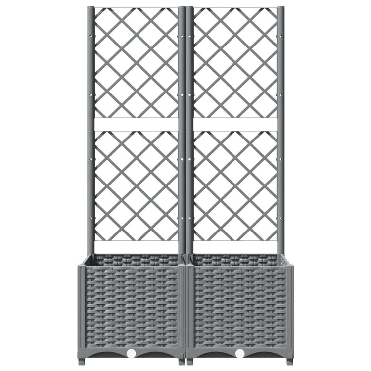 Jardinière Vidaxl avec latwerk 80x40x136 cm en polypropène gris clair