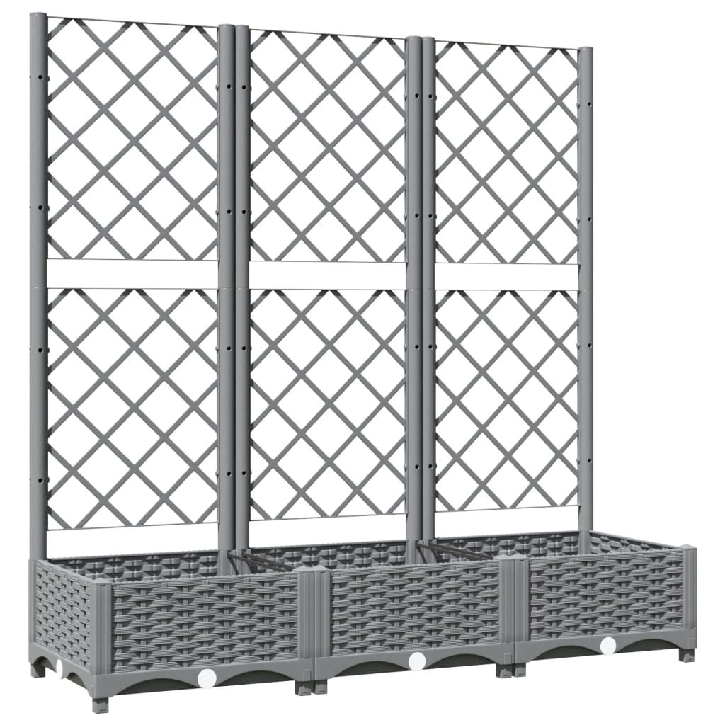Jardinière Vidaxl avec scolarisé 120x40x121.5 cm Gris clair en polypropène