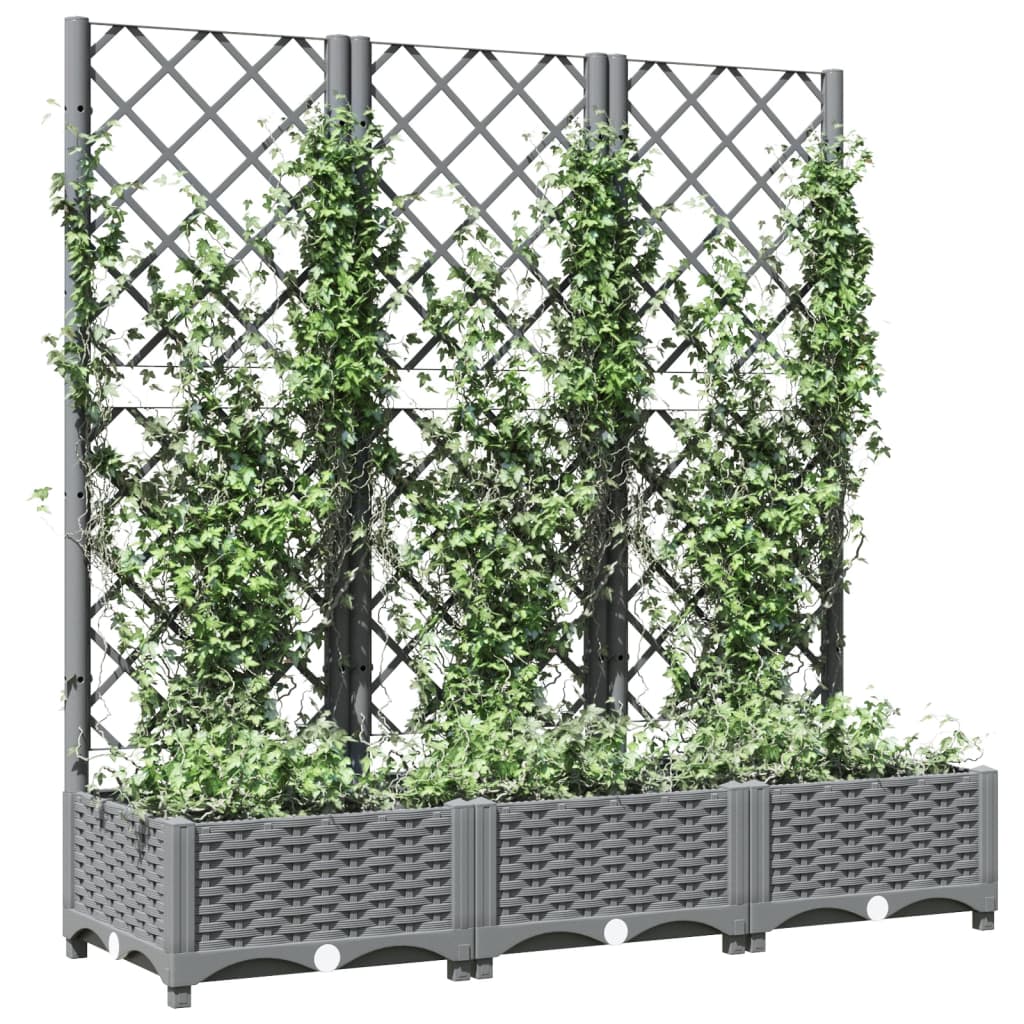 Jardinière Vidaxl avec scolarisé 120x40x121.5 cm Gris clair en polypropène
