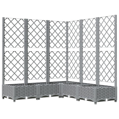Jardinière Vidaxl avec latwerk 120x120x121.5 cm Gris clair en polypropène