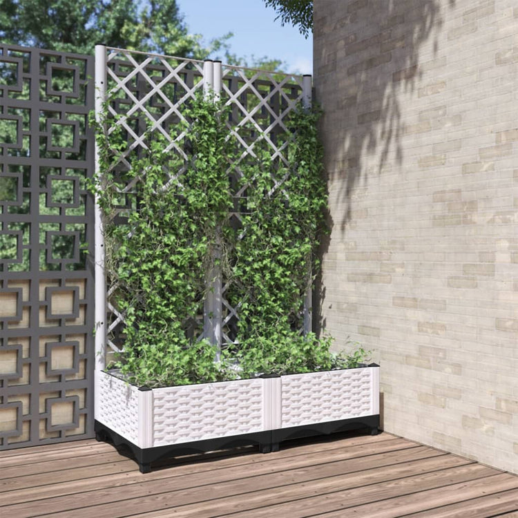 Jardinière Vidaxl avec latwerk 80x40x121,5 cm polypropène