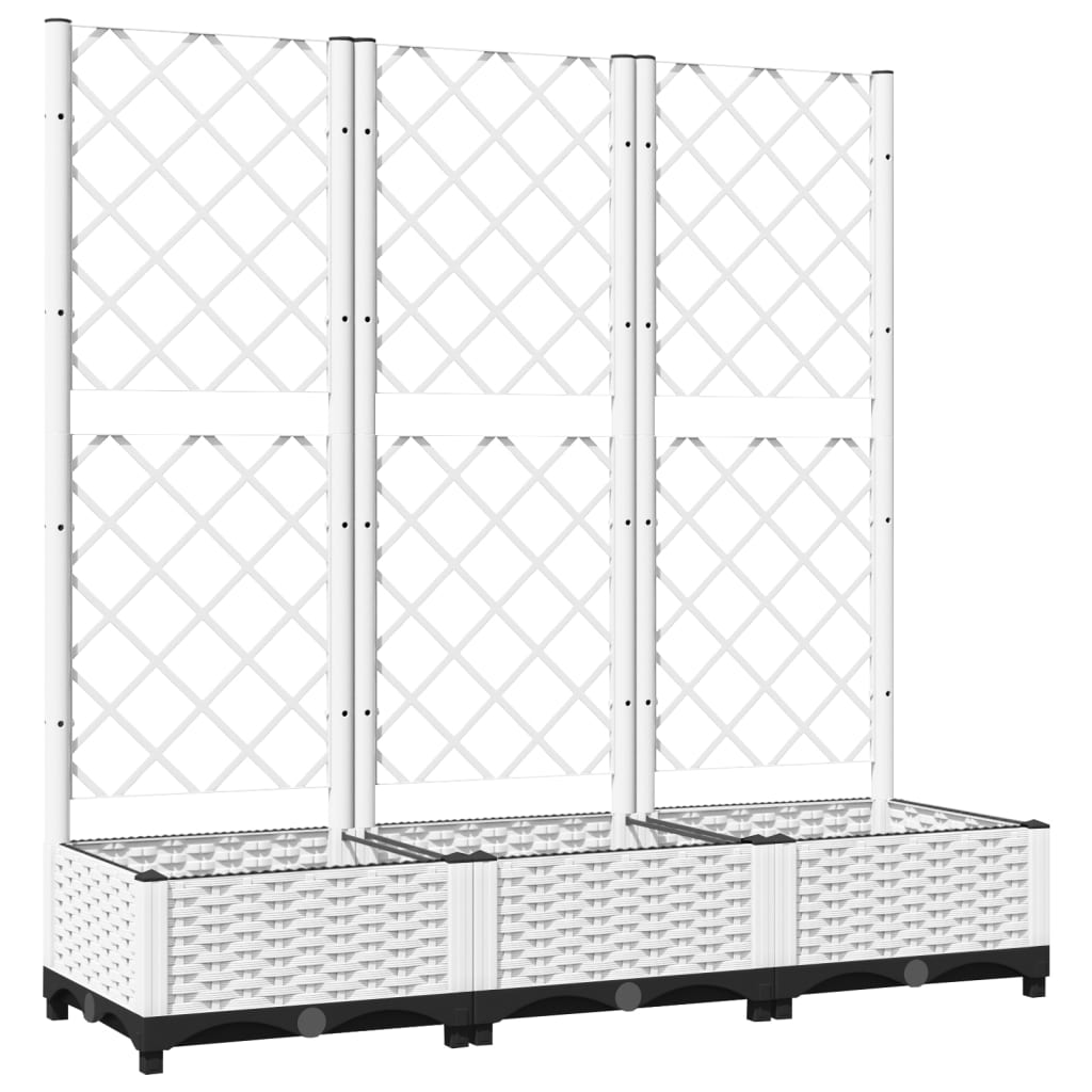 Vidaxl Plannet avec scolarisé 120x40x121,5 cm en polypropène blanc