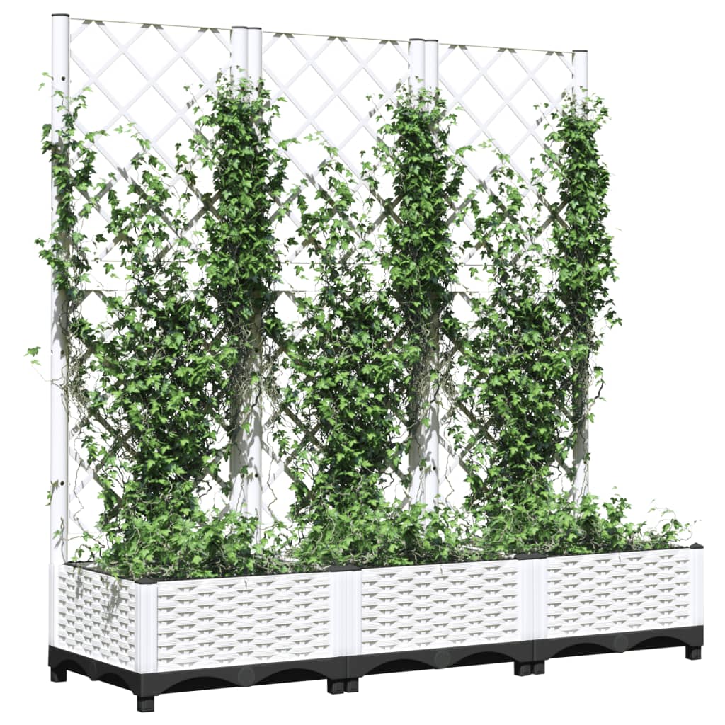 Vidaxl Plannet avec scolarisé 120x40x121,5 cm en polypropène blanc