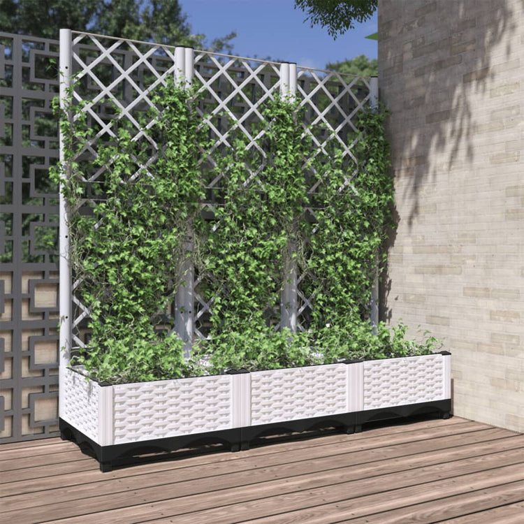 Vidaxl Plannet avec scolarisé 120x40x121,5 cm en polypropène blanc