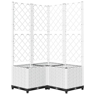 Jardinière Vidaxl avec latwerk 80x80x136 cm en polypropène blanc