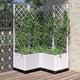 Jardinière Vidaxl avec latwerk 80x80x136 cm en polypropène blanc