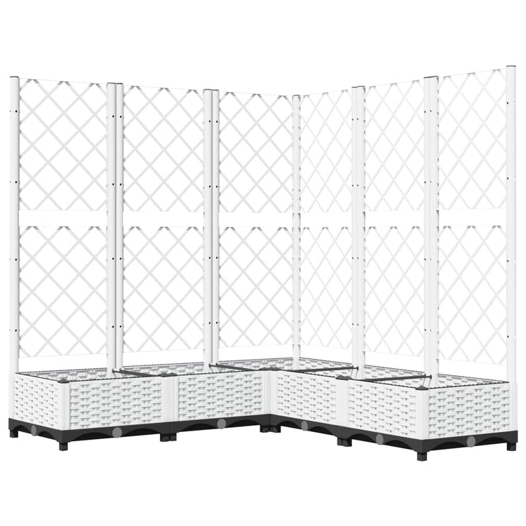 Jardinière Vidaxl avec latwerk 120x120x121,5 cm en polypropène blanc