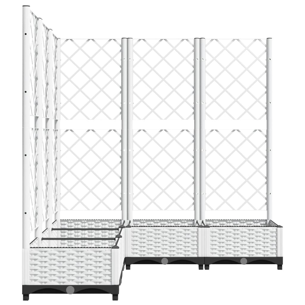 Jardinière Vidaxl avec latwerk 120x120x121,5 cm en polypropène blanc