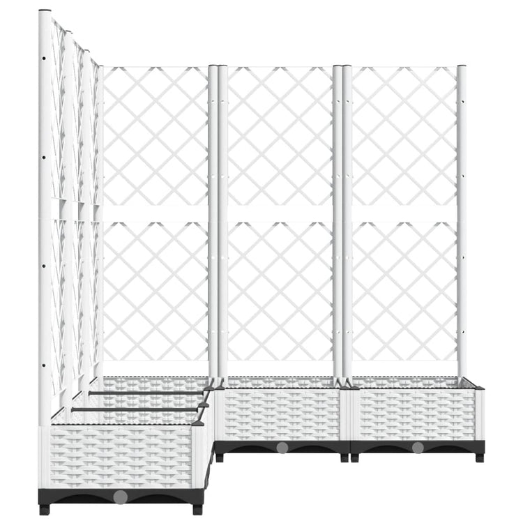Jardinière Vidaxl avec latwerk 120x120x121,5 cm en polypropène blanc