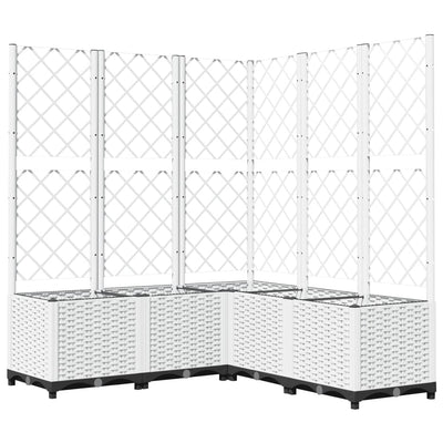 Jardinière Vidaxl avec latwerk 120x120x136 cm en polypropène blanc
