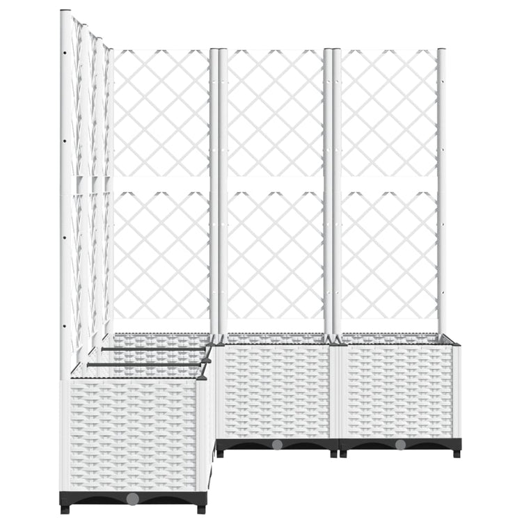 Jardinière Vidaxl avec latwerk 120x120x136 cm en polypropène blanc