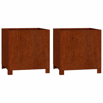 Jardinières Vidaxl avec des jambes 2 St Rusty 42x40x43 cm Corten Steel