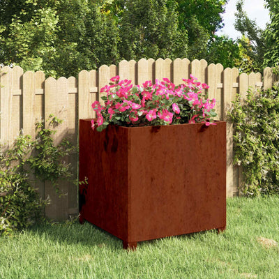 Jardinière vidaxl avec des jambes rouillées 49x47x50 cm Cortenstaal