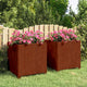 Jardinières vidaxl avec des jambes 2 St Rusty 49x47x50 cm Corten Steel