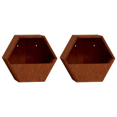 Vidaxl jardinières Montage mural 2 ST 30x10x25 cm Corten Steel Rusty