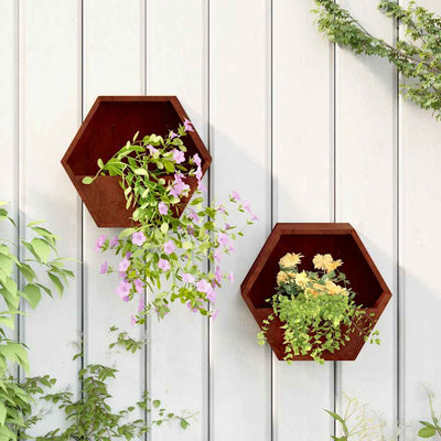 Vidaxl jardinières Montage mural 2 ST 30x10x25 cm Corten Steel Rusty