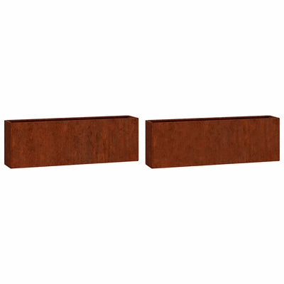Vidaxl jardinières Montage mural 2 st 53x10x17 cm Corten Steel Rusty