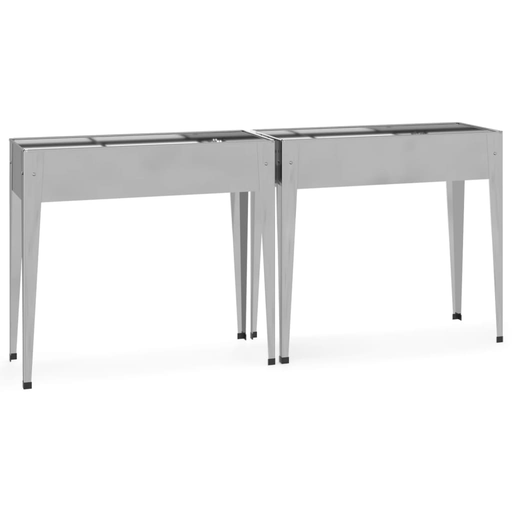 Vidaxl Planters 2 St Galvanisé Steel